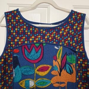 Para Vida Whimsical Boho Hippie Floral Print Soft Sleeveless Dress Pockets M